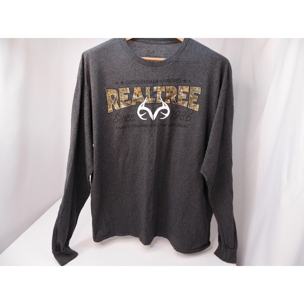 Realtree XL (46-48) Generic Outdoorsman Gray Long Sleeve TShirt